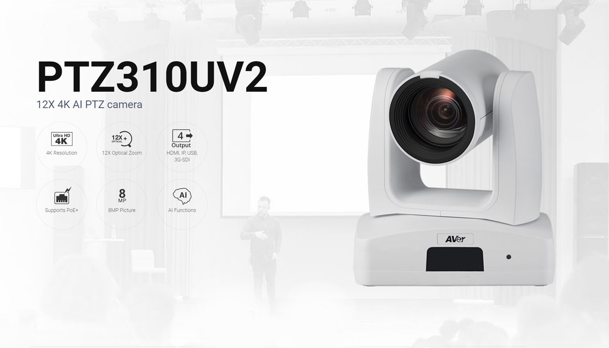 AVer PTZ310UV2 12X 4K AI PTZ Camera | AVer USA