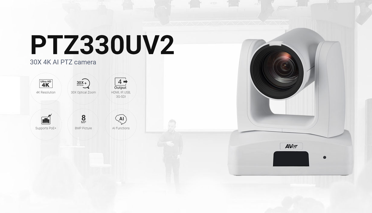 AVer PTZ330UV2 30X 4K AI PTZ Camera | AVer USA